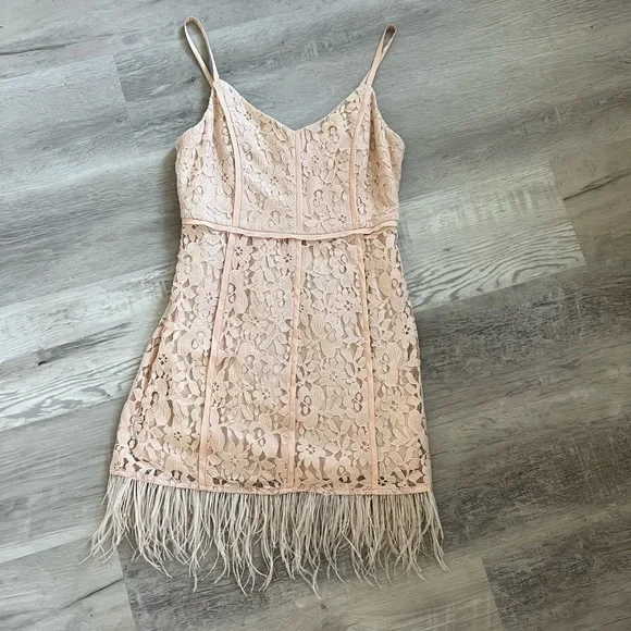 NWT GB Lace Feather Trim dress